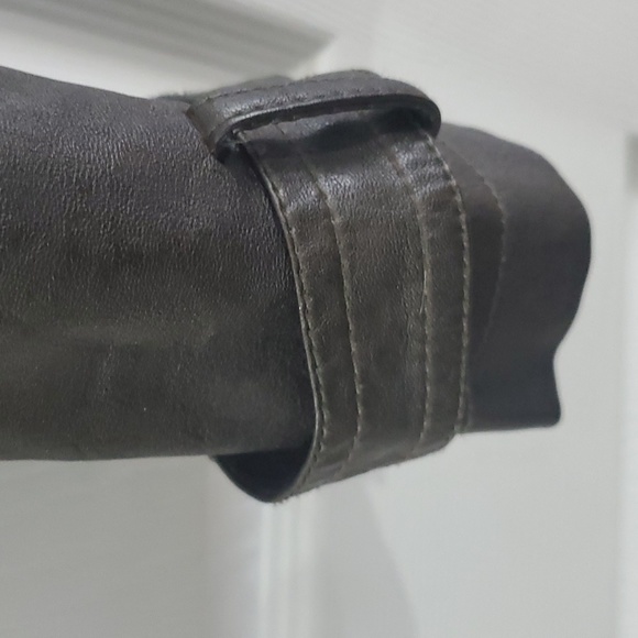 Blank Noir Vegan Leather Moto Jacket Extra Large XL Dark Green - Picture 6 of 16